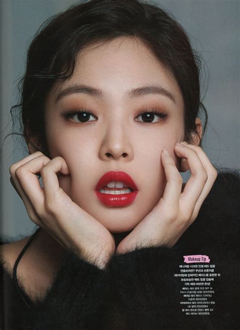 jennie kim to much makeup.